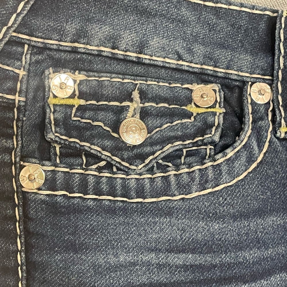 TRUE RELIGION Men’s Denim Stretch Cotton Shorts Dark Wash 31 - Picture 9 of 10